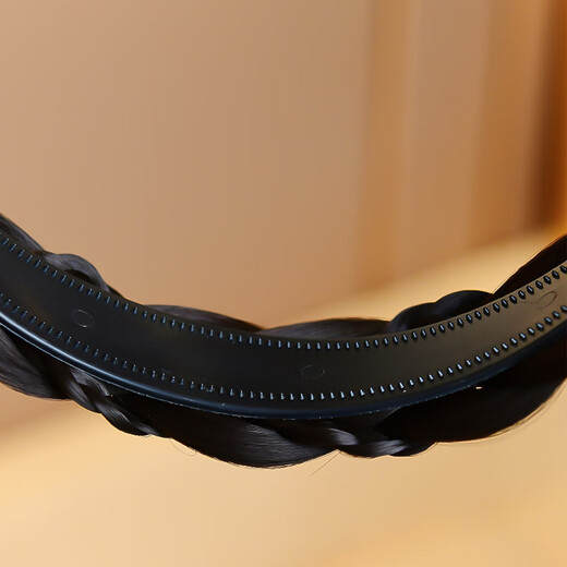 Zhuo Keke braided wig headband 2025 new wide-brimmed fishbone braided hair headband hairpin high skull cover white hair hair bundle black brown upgraded widened twist style