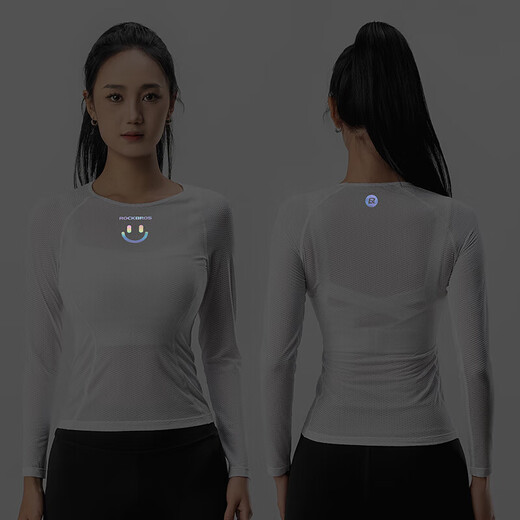 ROCKBROS sweatshirt women's quick-drying breathable long-sleeved top bottoming mountain road cycling jersey summer white M /L