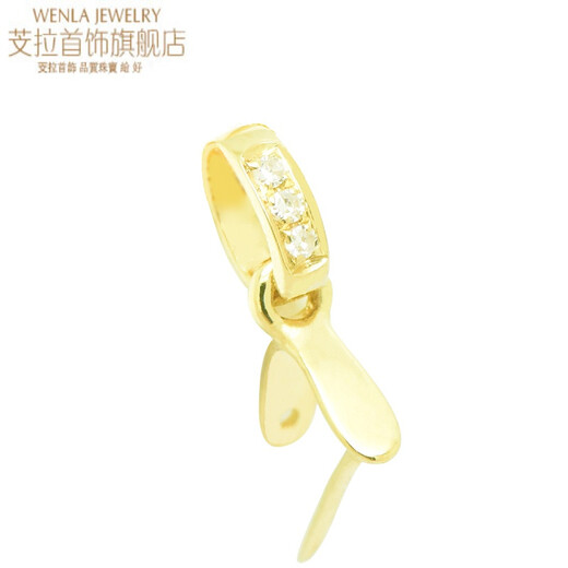 Qianla 18k gold buckle pendant buckle simple style jade melon seed buckle jade pendant beeswax clip button accessories plain gold 18k gold small clip
