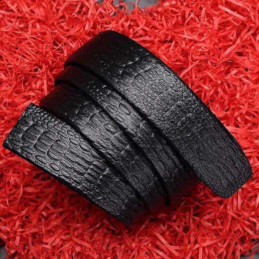 Crocodile shirt automatic buckle first layer cowhide without buckle belt body men's headless belt embossed crocodile full bone pattern 2953