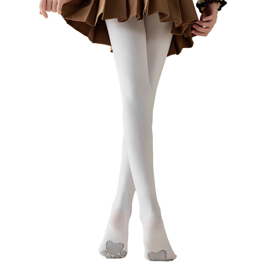 Catman children's socks for girls spring and summer, non-slip + not easy to snag, dance socks for baby girls, pure white pantyhose bottoming socks