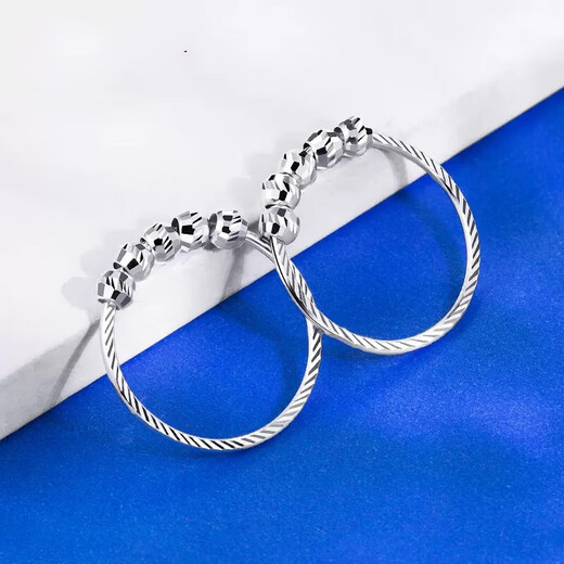 Yubo Workshop pt950 platinum earrings for women, platinum earrings, turned laser earrings, earrings, ear hooks, simple, simple and elegant, sparkling earrings - laser surface, about 3.55-3.75 grams