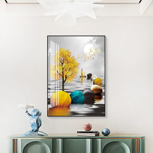 CLCEY vertical meter box decorative painting without punching distribution box blocking painting simple hanging painting power main switch wall painting JD9859 45*60 (accommodating horizontal 35*vertical 50) hanging black frame