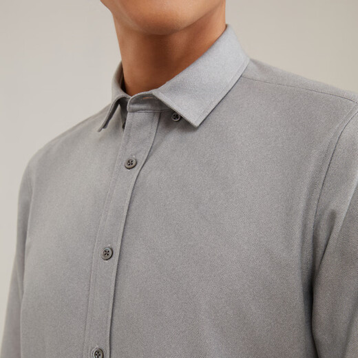 YOUNGOR рубашка с длинными рукавами мужская осенне-зимняя мужская терморубашка из смесовой ткани с термоподкладкой теплая и удобная серая VLBN119759DBA 41