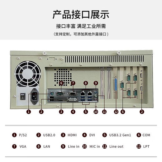 Yanqin industrial computer Core 4 generation 610L industrial computer dual network 10 strings 4 PCI slots 4U industrial host supports XP system I7-4770S CPU 16G memory/1T mechanical hard disk comes with keyboard and mouse