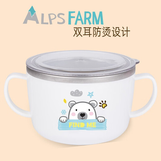 Beedingka estilo coreano coreano 316 316 acero inoxidable Escuela primaria Sopa de sopa Tazón de arroz para niños con tapa de doble capa sellada Tazón de doble manejo [316L] Pony-600ml+ Vigerhina