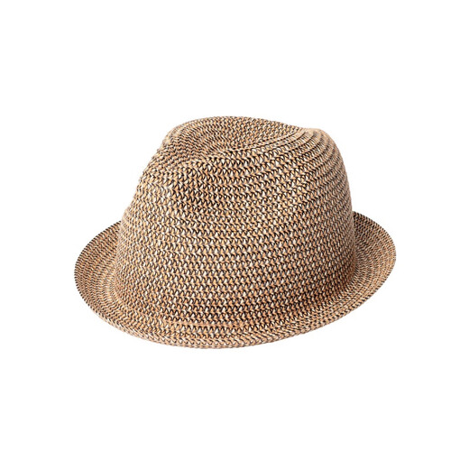Woodpecker retro top hat middle-aged men straw woven breathable casual short-brimmed curly straw hat British jazz hat girl trend khaki M (55-57cm meets 85% of ordinary head circumference)