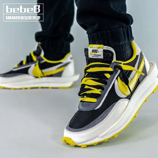 
Nike (NIKE) [Strictly selected good products] Nike Sacai X Nike LDV WAFFLE Three-party joint shoes sports running shoes gray black yellow deconstruction DJ4877-001 39