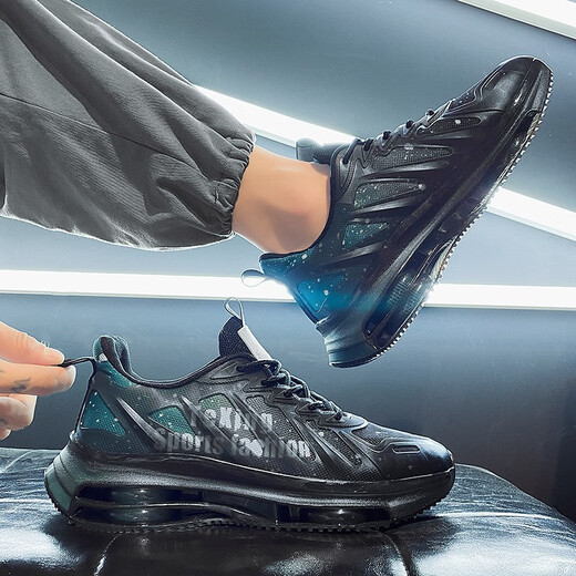 
PATAL VIETON Coconut Men's Shoes Spring and Autumn Mesh New Summer Sports and Casual Running Men's High-Enhanced and Versatile Daddy's Trendy Shoes Men Black and Green TK757 42