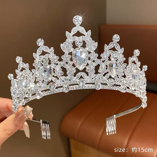 Bai Qixin's birthday crown and headdress, 18-year-old coming-of-age ceremony, sparkling diamond headband, marriage proposal, children's performance and shooting props, hair accessories, crown and headdress, Bai Rong