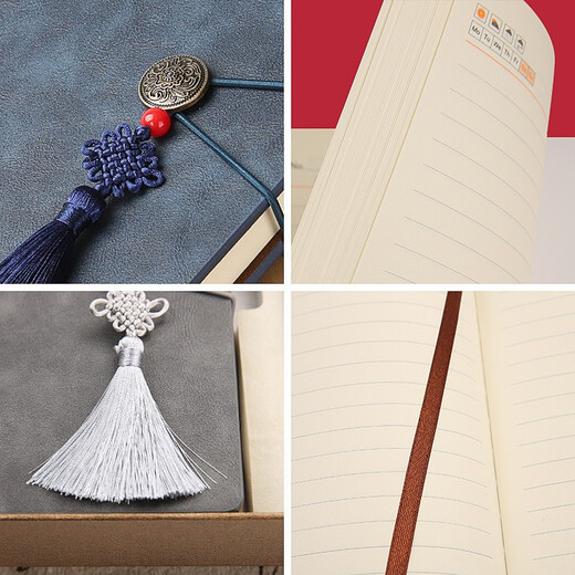 萨搏 笔记本子高颜值日记本成人国潮商务礼盒套装实用a5记事本定制伴手礼纪念品优秀员工年会 【黑色两件套】笔记本+黑色木纹笔（金盒） A5-6625