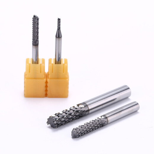 Customized diamond-coated corn tungsten steel milling cutter glass carbon fiber circuit board graphite material milling cutter 2*8*4*50