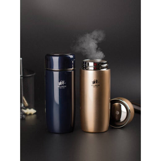 Auf den ganzen Weg Yafu Yatai Thermos Cup für Männer und Frauen große Kapazität Kinderwasserbecher 304 Edelstahl tragbarer Student Süßes Licht Luxus Gold Gold 2694/350 ml+ Tasse Pinsel