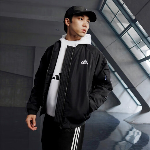 阿迪达斯（adidas）外套男装2025年秋冬季新款运动服梭织防风保暖休闲飞行员夹克 JN4855黑色 L