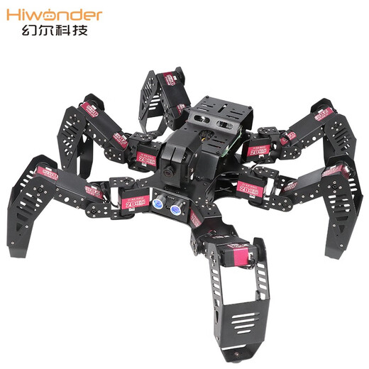 Huaner Raspberry Pi 5/4B sechsbeiniger bionischer Spinnenroboter SpiderPi programmierbarer intelligenter KI-Roboter mit visueller Erkennung OpenCV visuelle Erkennung Standardversion Raspberry Pi 4B/8G