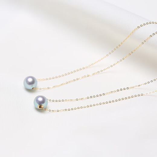 Xuanxian Silver Blue Gray Seawater Pearl Necklace Covered Collarbone 9510mm45cm Red