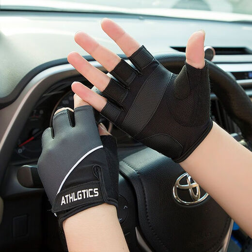 OLOEY fitness gloves for men and women equipment training horizontal bar wrist guard anti-slip pull-ups anti-callus sports cycling gloves ATH upgrade - carbon black M size (women's 100Jin [Jin equals 0.5kg] and above)