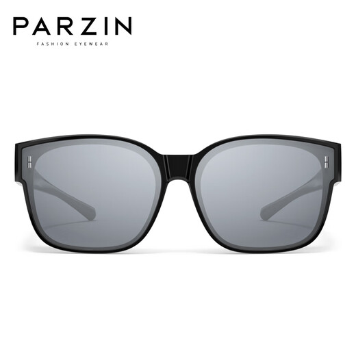 帕森（PARZIN）偏光太阳镜男女 范丞丞同款轻盈便携防晒近视套镜开车墨镜PZ12127 液态银
