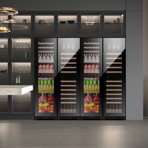 PULADI frequency conversion first-level energy-efficiency ice bar home living room refrigerator office refrigerator tea cabinet red wine cabinet constant temperature fresh cabinet frost-free ultra-thin vertical dual-temperature beverage cabinet embedded BM82DT dual-temperature ice bar model 1.775 high frequency conversion first-level