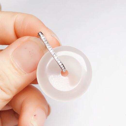 DR-FLVVS Fat Donglai same style 18k gold buckle safety buckle silver DIY accessories jade clip buckle 18K gold pendant buckle white gold