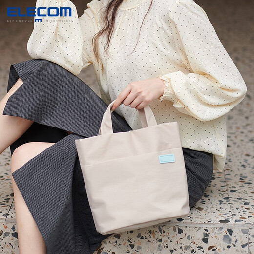 ELECOM handbag, shoulder crossbody bag, vegetable basket, large-capacity commuter bag, portable storage bag, women's waterproof small bag, Hazy Purple