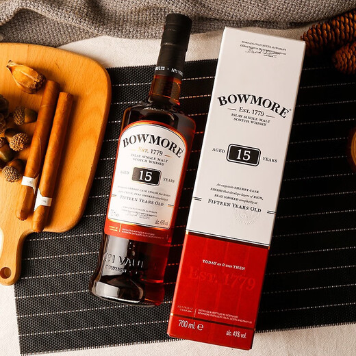 Bowmore 15-year-old single malt whiskey, British, Scottish, Islay wine 700ml