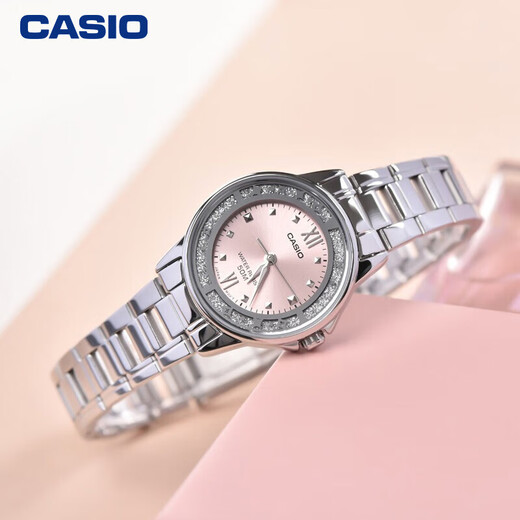 [85% nuevo] Casio (Casio) Women's Watch, acero inoxidable de cuerpo completo Bisel Bisel Fashion Pink Business Waterproof Quartz Watch LTP-1391D-4A