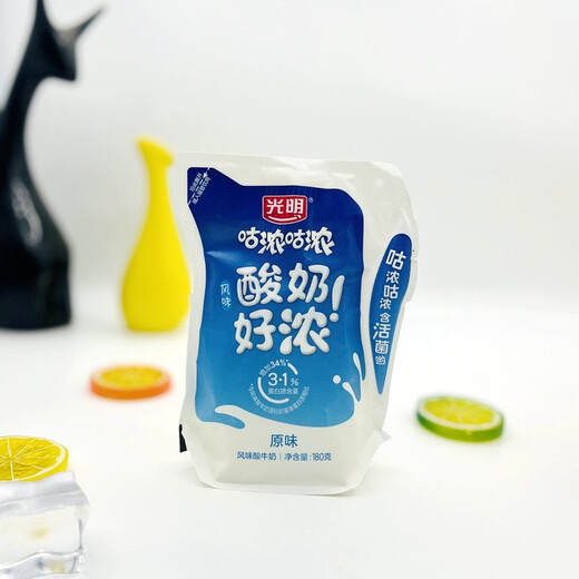 Guangming Grung concentrated flavor yogurt original ice cream and other multi-flavor children's nutrition bagged yogurt 12 bags original flavor 12 bags