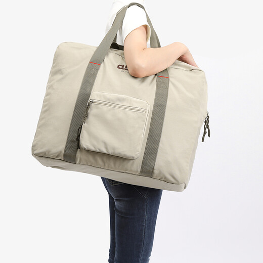 DITD DESIGN IN THE DESIGN Hand-held travel bag for women, large-capacity storage bag, foldable, lightweight, pull-rod boarding short-distance luggage bag ZL-02, khaki 40L large