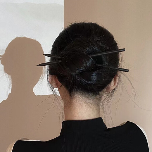 Meng Keduo Chinese style wooden hairpin for women, ancient style Hanfu cheongsam hairpin, can be used as diy daily hairpin, simple modern headwear, plain hairpin, 2 pieces