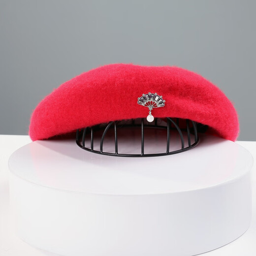 EE new winter fashion hat British winter shopping and travel versatile elegant beret hat for women orange red adjustable