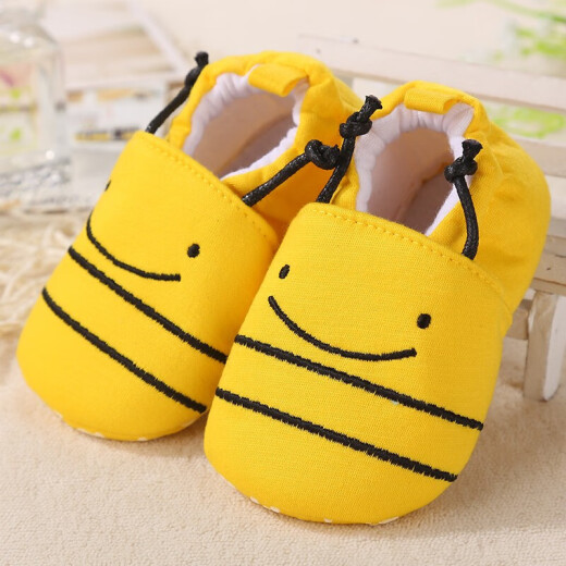 Jiuaijiu baby toddler shoes autumn and winter baby floor shoes thickened non-slip indoor front shoes Little Bee 13 size 0-1 years old