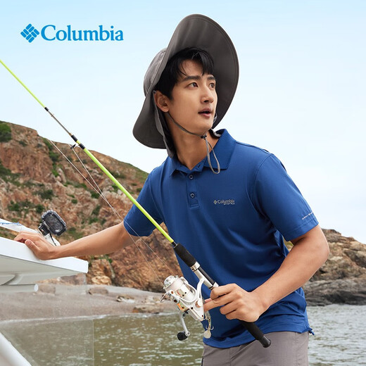 Columbia outdoor spring and summer men's fishing series moisture-absorbent and quick-drying sports short-sleeved POLO shirt FE1038 469 XL (185/104A)