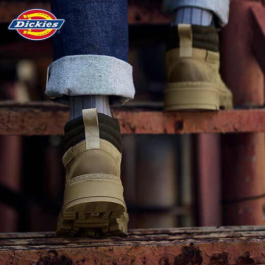 Dickies Martin boots men's boots autumn and winter versatile work shoes British style boots trendy high-top men's shoes Khaki 39