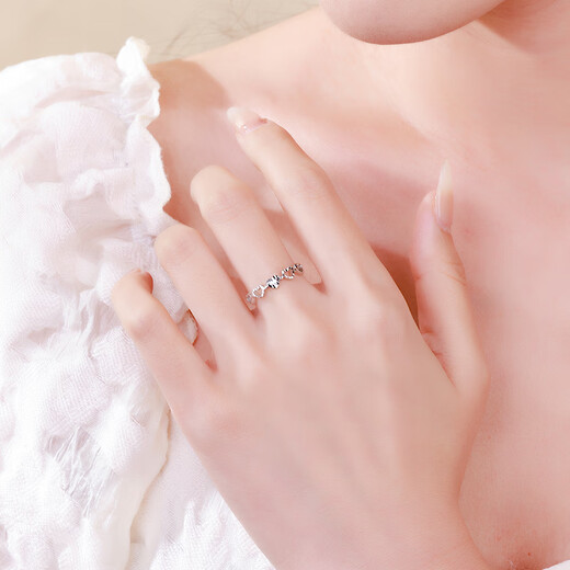 CHINA GOLD Platinum PT950 Love Full Platinum Ring Adjustable as a Birthday Gift for Girlfriend and Wife Gold Weight Approximately 2.9g Live