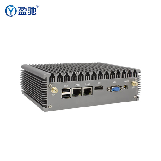 盈驰迷你工控机双网口双串口全铝无风扇嵌入式工业mini电脑便携式微型台式工控商用低功耗HTPC小主机 i5 6200U/8G/128G固态盘/WiFi