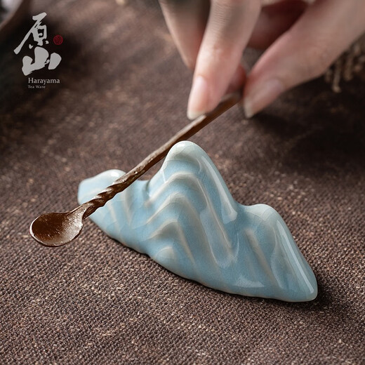 Yuanshan intangible cultural heritage Ru kiln Ru porcelain tea pet ornaments Xiaoshan handle ornaments