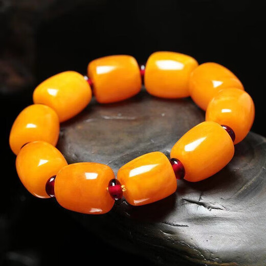 Second generation beeswax bracelet natural amber chicken fat yellow bracelet men's and women's rough stone optimization style five (men's barrel beads) bead size 20*2 0 default 1