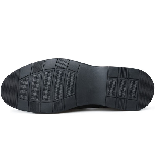 Portures leather shoes men's fashion slip-on business casual shoes lightweight slip-on formal shoes for men 8901 black 42