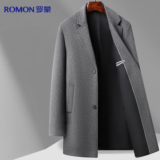 Lomon Woolen Coat Men's Mid-Length Windbreaker Men's Autumn and Winter Youth Casual Woolen Coat Top Thickened Jacket