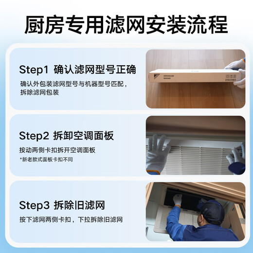 Daikin (DAIKIN) central air conditioning kitchen indoor unit filter dustproof dust filter oil fume professional anti-mold filter replaceable official genuine SF Express 1 set kitchen indoor unit filter 22 capacity