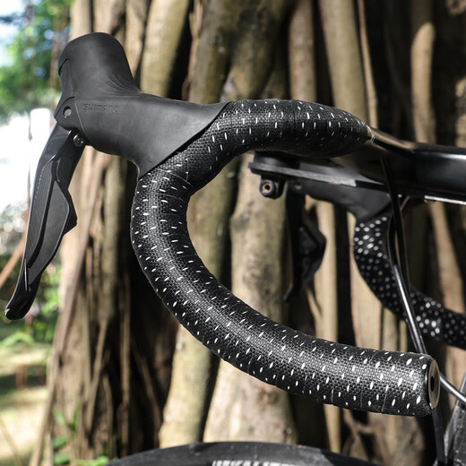 LEBYCLE road handlebar with bicycle silicone anti-fouling and dirt-resistant handlebar tape and bent handlebar cover universal shock-absorbing riding accessories anti-fouling shock-absorbing bar tape - black