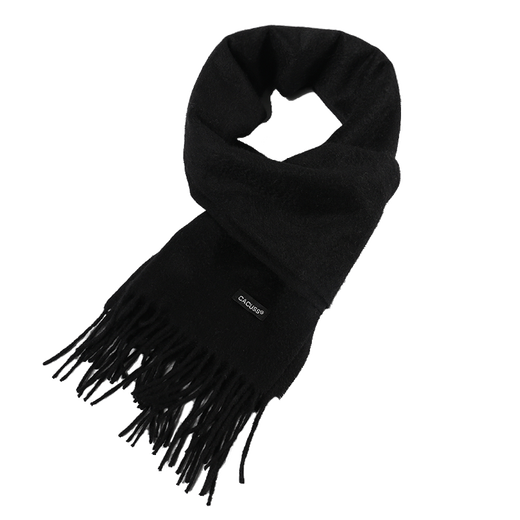 CACUSS gift box scarf women's cashmere winter warm scarf men's solid color versatile high-end couple model W0206 black