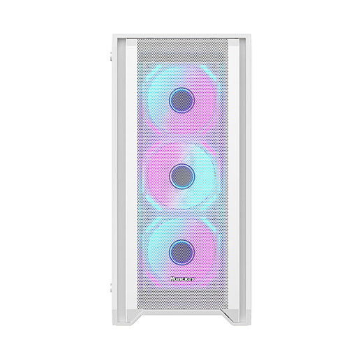 航嘉（Huntkey）GX750S掠夺者白色游戏机箱（精致铁网/强散热/钢玻侧板/360水冷/12风扇位/M-ATX主板/40系显卡）