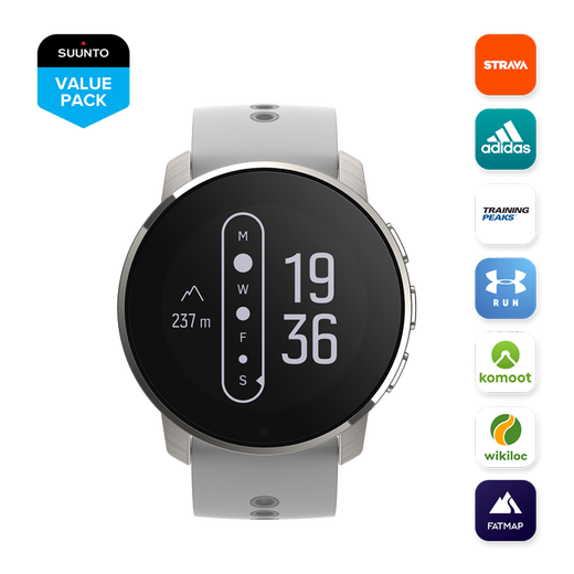 SUUNTO Men's Watch SUUNTO 9 Outdoor Smart Sports Watch Men's Watch Waterproof Color Screen Touch GPS Navigation Birch White/Titanium White