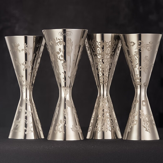 Bar Soul 304 stainless steel wine measurer, classic Japanese one-piece ounce cup, bartender jigger measuring cup with scale, mirror light, 30/45ml