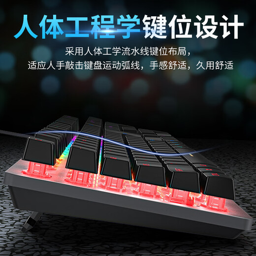 Forerunner (EWEADN) GX300 true mechanical feel keyboard and mouse set game e-sports wired desktop computer notebook office film keyboard and mouse eating chicken peripherals white ice blue light