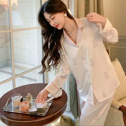 浪莎（langsha）2025年新款春秋季高颜值睡衣女长袖开衫学生ins风家居服套装 829#粉色格子 M 【80-100斤】