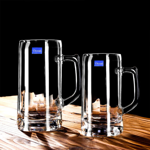 Ocean imported crystal transparent glass tea cup beer cup with handle large draft beer cup home hotel Munich large Munich 640mL