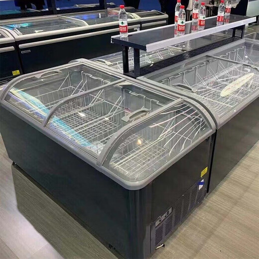 AUCMA (AUCMA) freezer commercial large capacity display cabinet horizontal freezer supermarket combination island cabinet glass door ice cream cabinet curved door seafood frozen meatball fresh meat refrigerator arc large window combination丨653 liters X2+753 liters X2丨Delivery shelves
